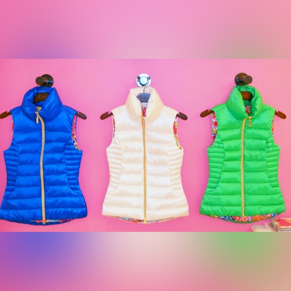 Lilly Pulitzer NWT Allie Packable Vest Brewster Blue $198 Size XXS - Picture 2 of 12